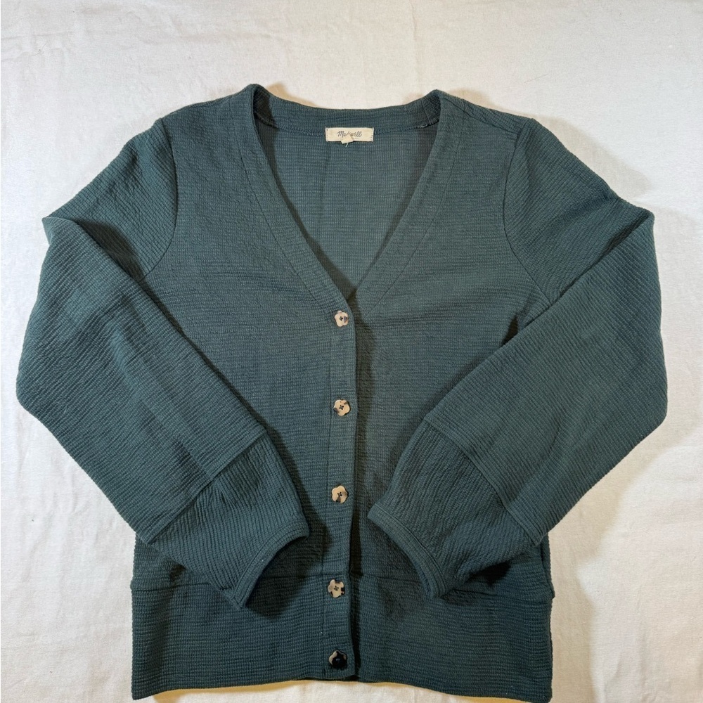 Madewell Teal Button-Up Women's Sweater - Picture 1 of 9
